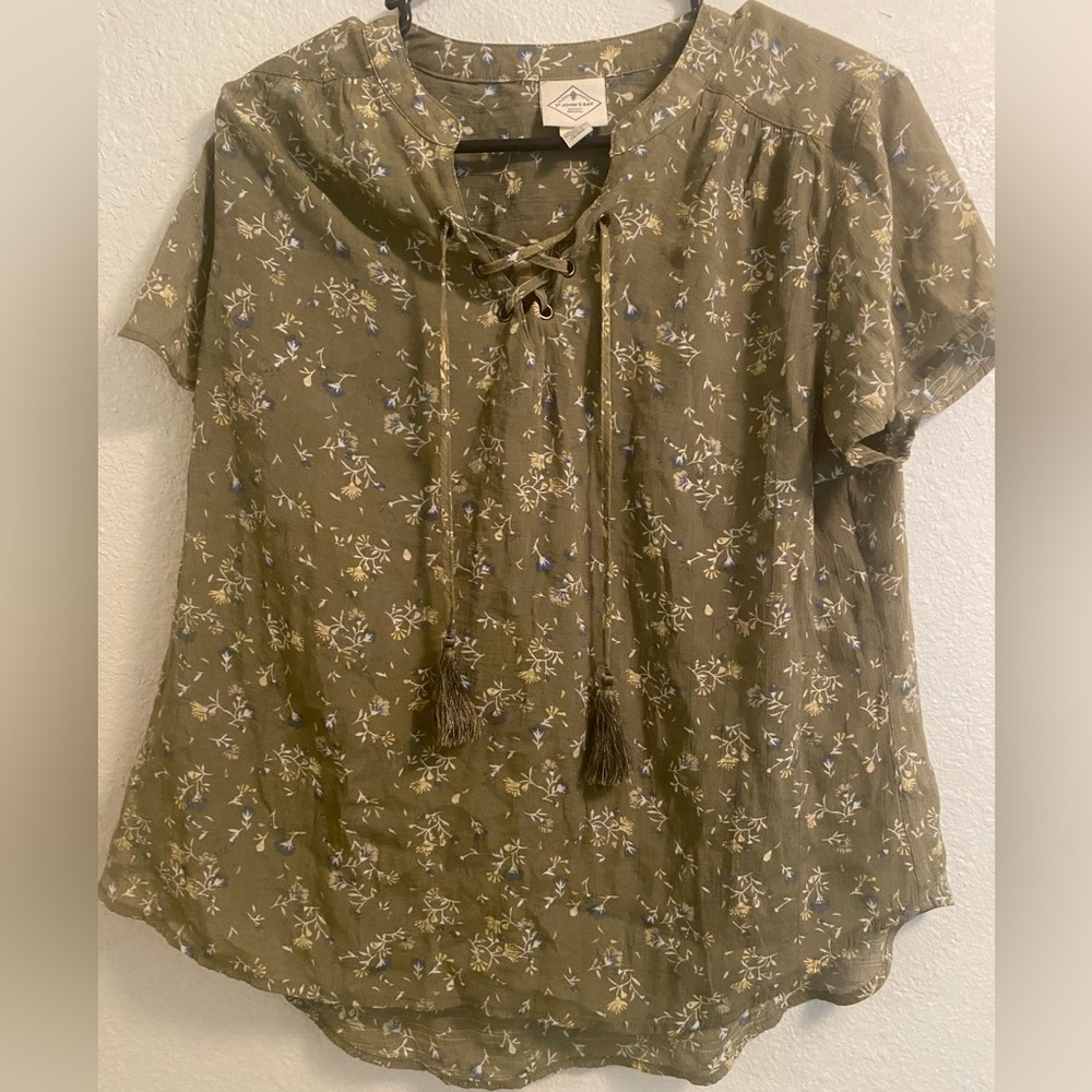 St. John’s Bay floral lace up top tassels